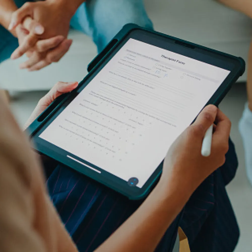 Person using a tablet